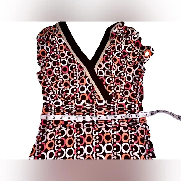 Women’s~STUDIO 1 Petite~Pink & Brown~Geometric Dress~SIZE 14P~EUC~SKU029 - Picture 11 of 12